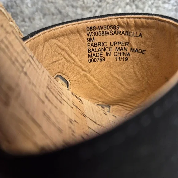 White Mountain Sarabella Black Cork Wedge Platform Sandals W30589 Womens 9M NEW - Picture 2 of 11